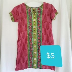 Fashion Hut Pink and Green Kurta